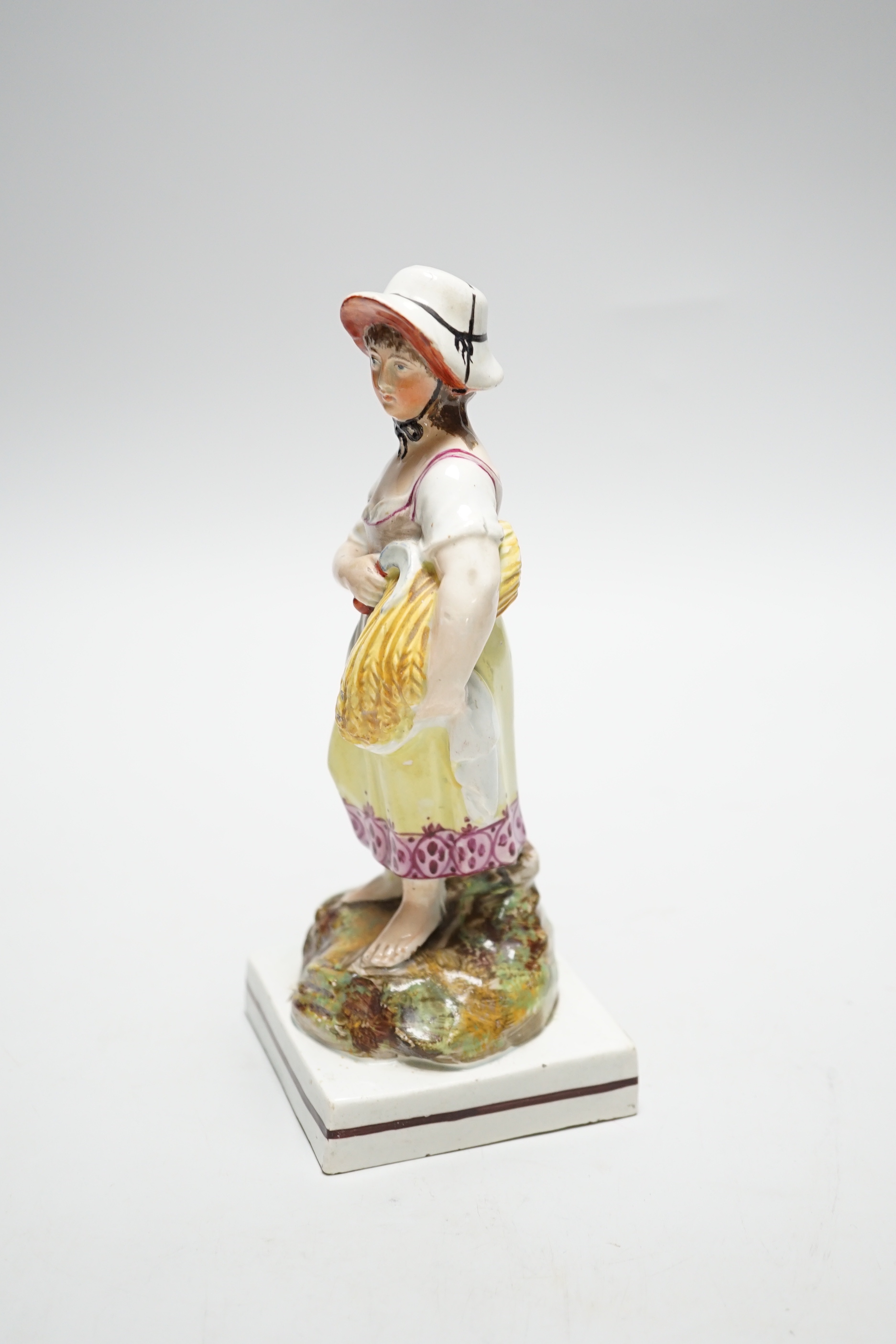 A Staffordshire pearlware figure of Autumn, c.1800-10, 20cm